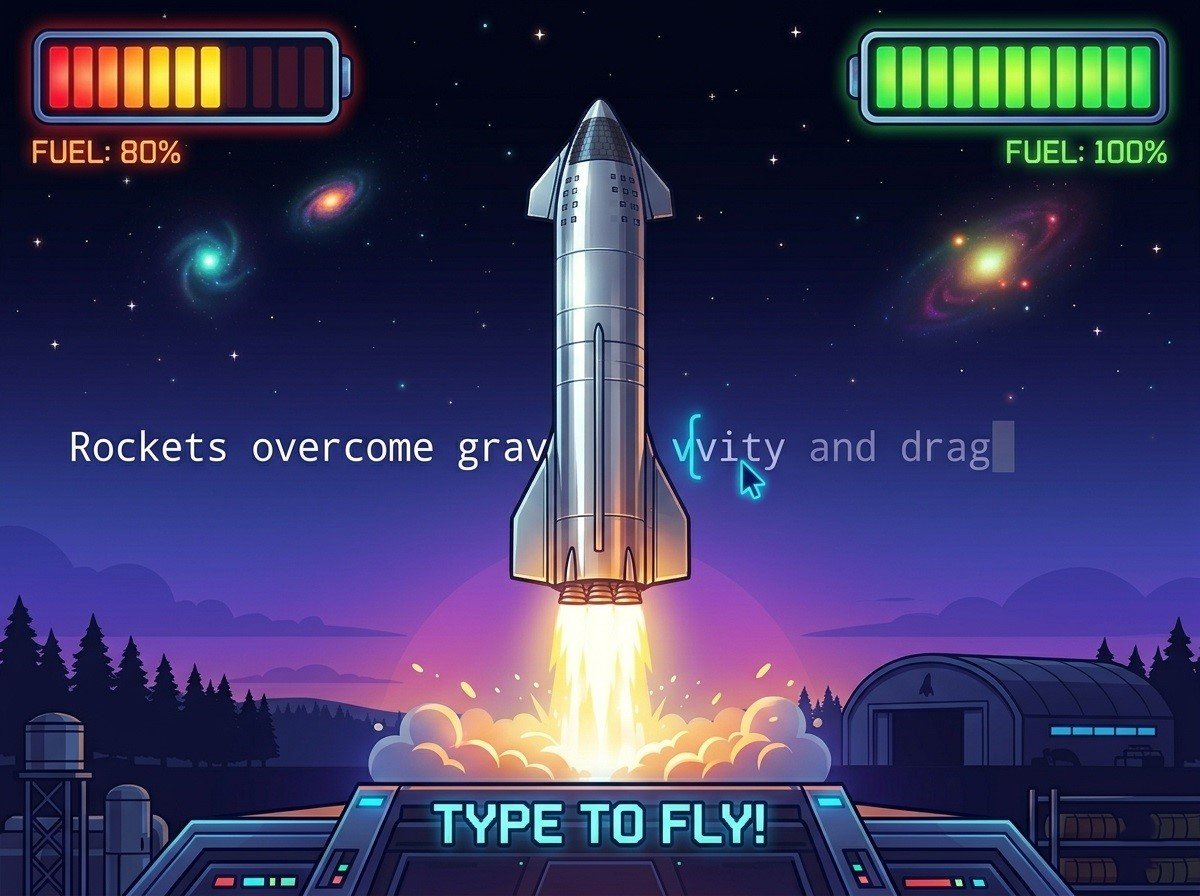 Rocket Type: Play the Free Online Typing Game ! Blast Off Your WPM with Rocket Type.
